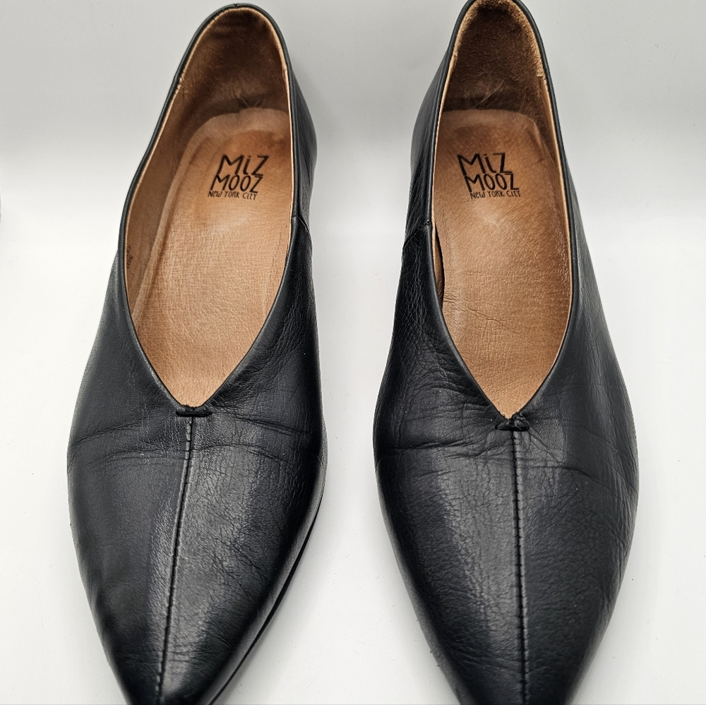 Miz Mooz Black Pointed Leather Heels